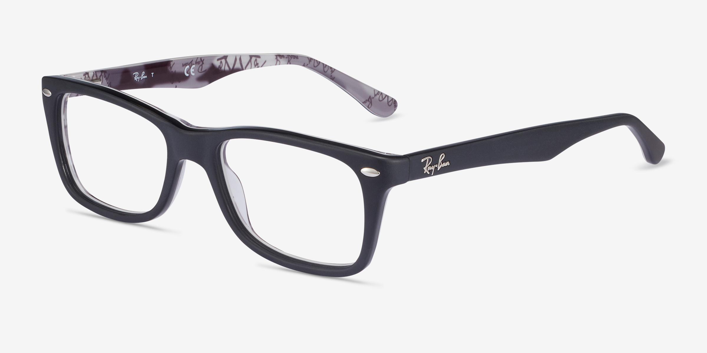 Ray Ban Rb5228 Rectangle Black And Gray Frame Eyeglasses Eyebuydirect Canada