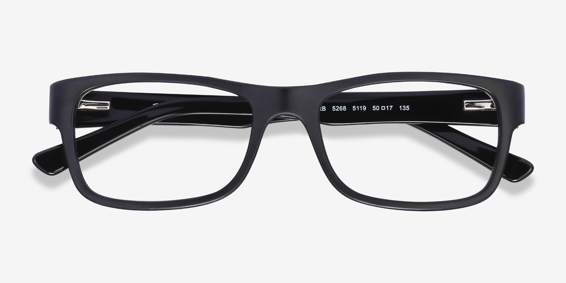 Ray-Ban RB5268 - Rectangle Matte Black Frame Eyeglasses | Eyebuydirect