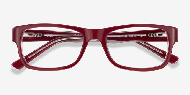 Ray-Ban RB5268 Red AcetateEyeglass Frames from EyeBuyDirect, Closed View