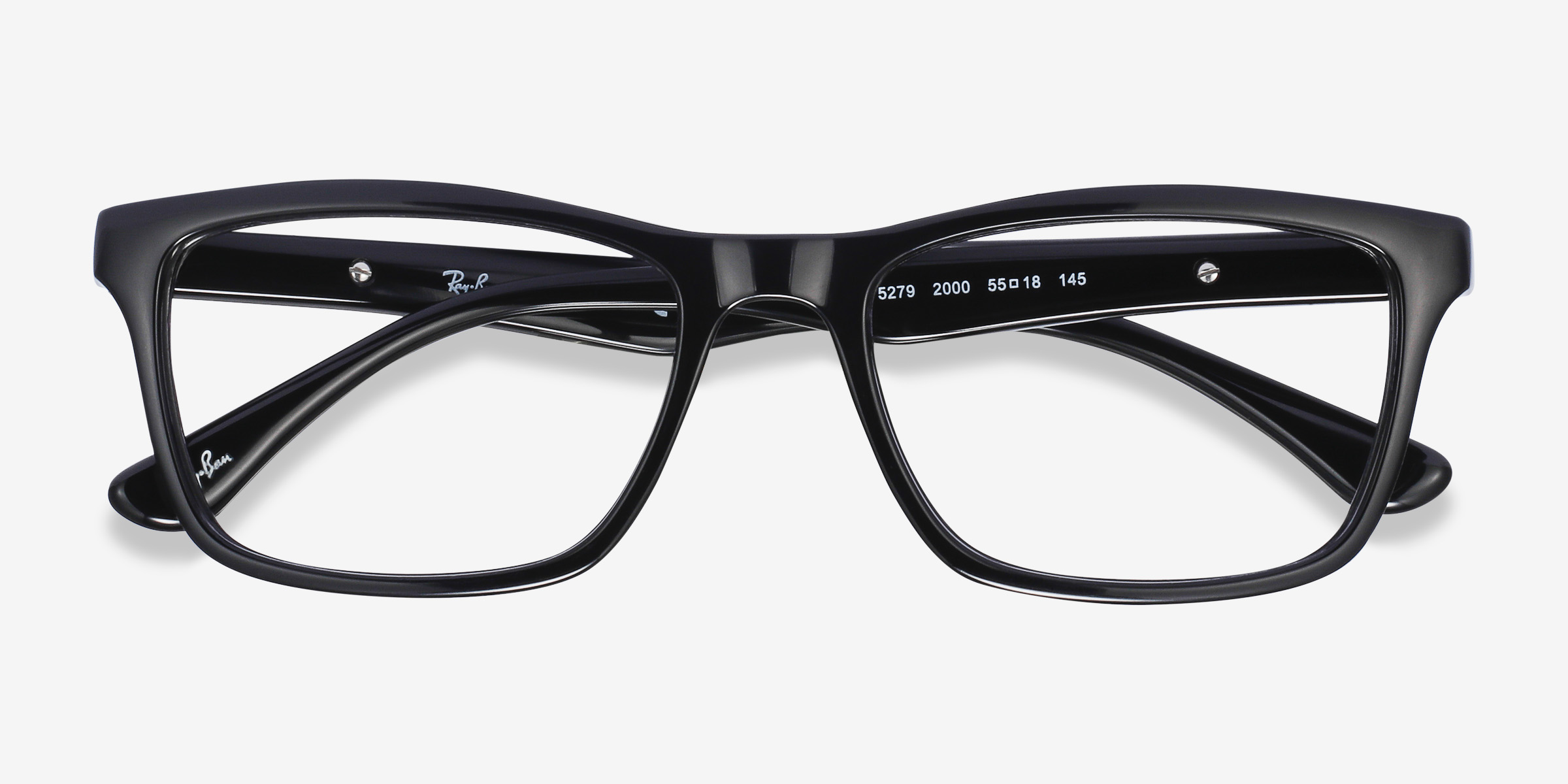 Ray-Ban RB5279 - Rectangle Black Frame Eyeglasses | Eyebuydirect Canada