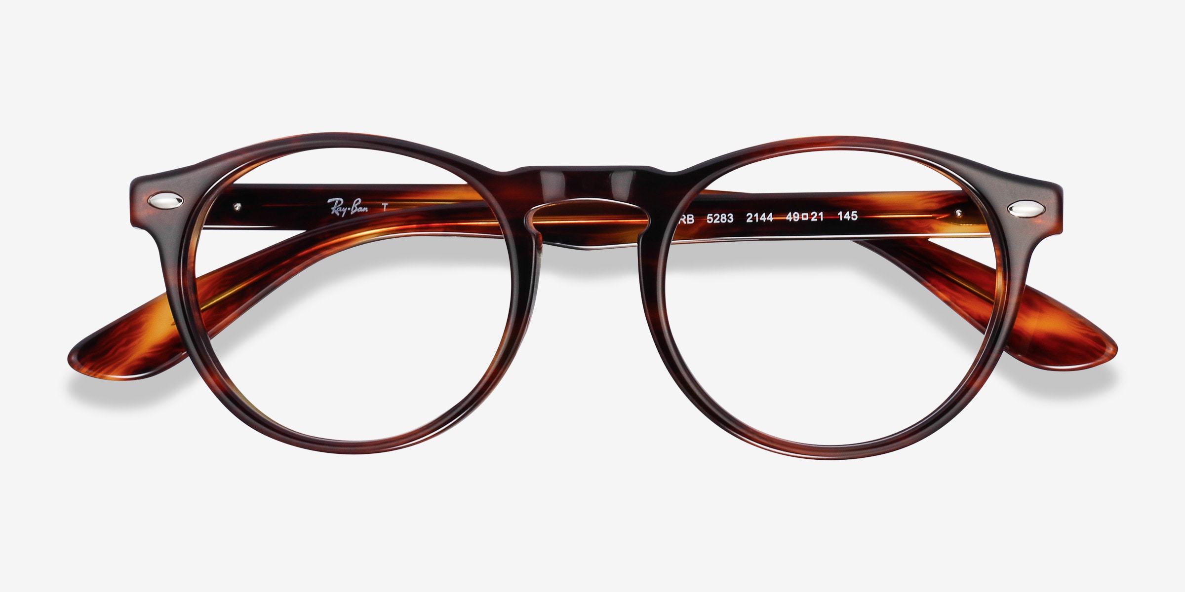 Ray Ban RB5283 Round Tortoise Frame Eyeglasses Eyebuydirect