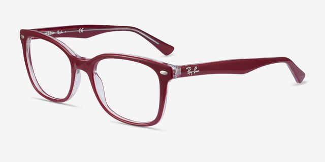 Ray-Ban RB5285 Burgundy AcetateEyeglass Frames from EyeBuyDirect, Angle View