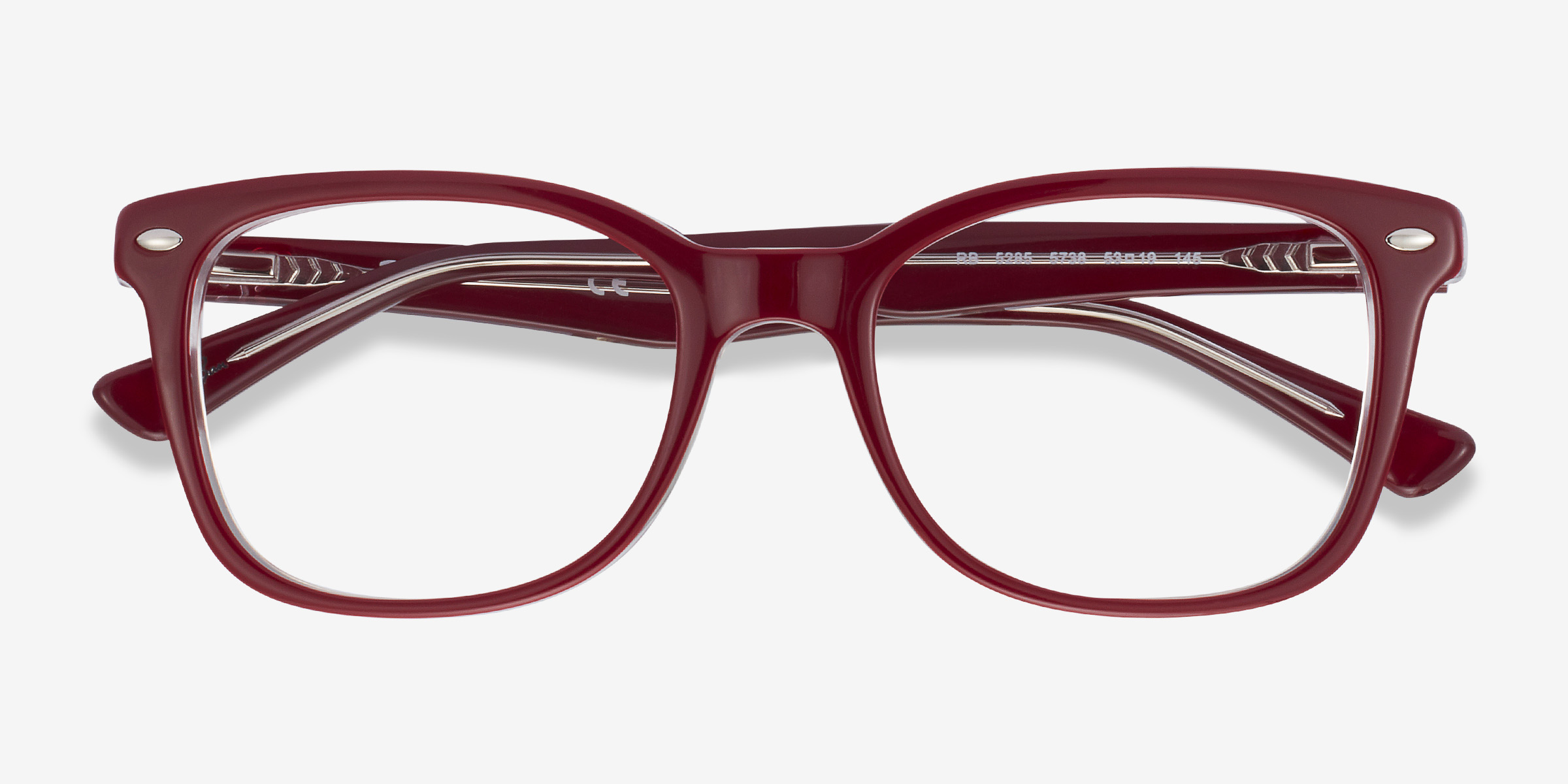 Ray Ban Rb5285 Square Burgundy Frame Eyeglasses Eyebuydirect