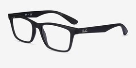 Ray-Ban RB7025 Noir Plastique Montures de lunettes de vue d'EyeBuyDirect, Vue d'Angle