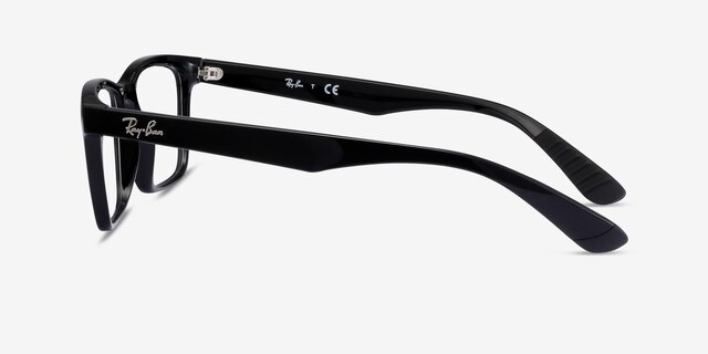 Ray-Ban RB7025 Shiny Black PlasticEyeglass Frames from EyeBuyDirect, Side View