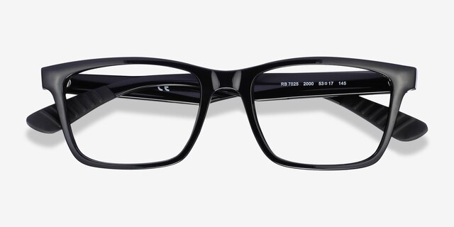 Ray-Ban RB7025 Shiny Black PlasticEyeglass Frames from EyeBuyDirect, Closed View