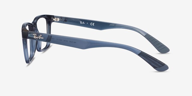 Ray-Ban RB7025 Blue PlasticEyeglass Frames from EyeBuyDirect, Side View