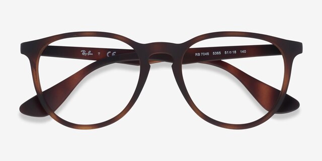 Ray-Ban RB7046 Tortoise PlasticEyeglass Frames from EyeBuyDirect, Closed View