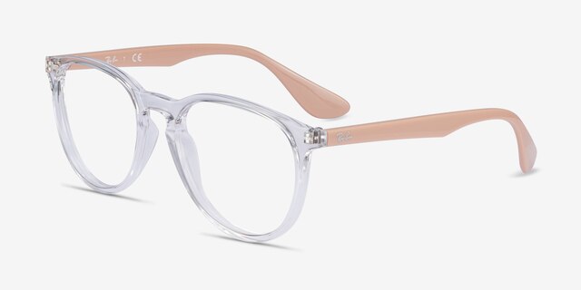 Ray-Ban RB7046 Clear & Pink Beige PlasticEyeglass Frames from EyeBuyDirect, Angle View