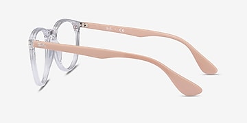 Ray-Ban RB7046 - Round Clear & Pink Beige Frame Glasses For Women |  Eyebuydirect