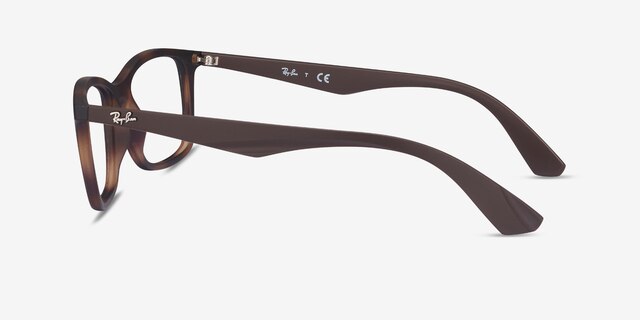 Ray-Ban RB7047 Tortoise Brown PlasticEyeglass Frames from EyeBuyDirect, Side View