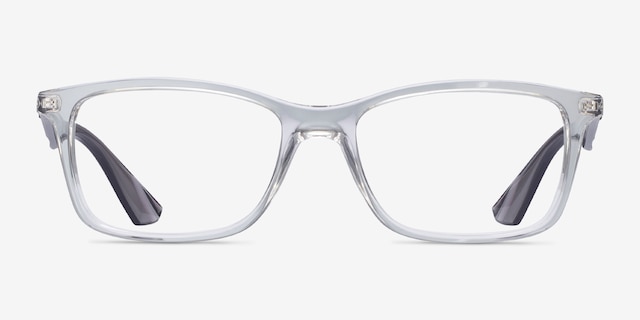 Ray-Ban RB7047 Clear & Gray PlasticEyeglass Frames from EyeBuyDirect, Front View
