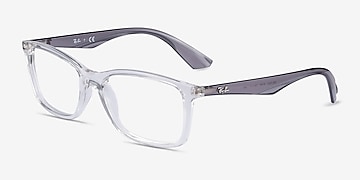 diameter det er smukt chikane Ray-Ban RB7047 - Rectangle Clear & Gray Frame Eyeglasses | Eyebuydirect