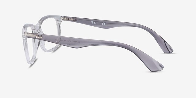 Ray-Ban RB7047 Clear & Gray PlasticEyeglass Frames from EyeBuyDirect, Side View