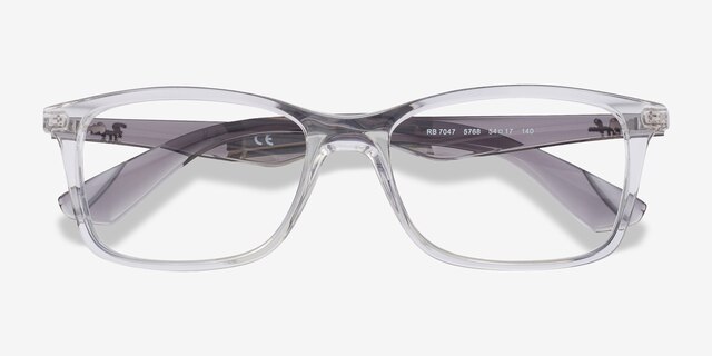 Ray-Ban RB7047 Clear & Gray PlasticEyeglass Frames from EyeBuyDirect, Closed View