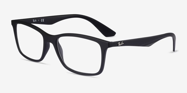 Ray-Ban RB7047 Black PlasticEyeglass Frames from EyeBuyDirect, Angle View