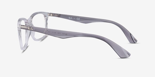 Ray-Ban RB7047 Clear & Gray PlasticEyeglass Frames from EyeBuyDirect, Side View