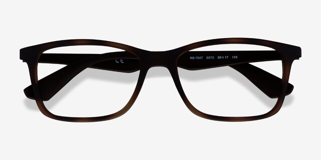 Ray-Ban RB7047 Tortoise Brown PlasticEyeglass Frames from EyeBuyDirect, Closed View
