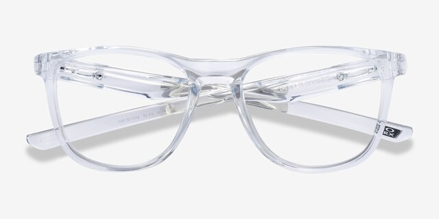Oakley Trillbe X Clear PlasticEyeglass Frames from EyeBuyDirect, Closed View