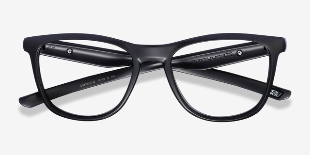 Oakley Trillbe X Matte Black PlasticEyeglass Frames from EyeBuyDirect, Closed View