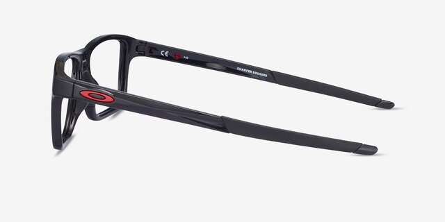 Oakley Chamfer Squared Polished Black PlastiqueMontures de lunettes de vue d'EyeBuyDirect, Vue de Côté