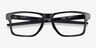 Oakley Chamfer Squared Polished Black PlastiqueMontures de lunettes de vue d'EyeBuyDirect, Vue Rapprochée