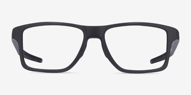 Oakley Chamfer Squared Satin Black PlasticEyeglass Frames from EyeBuyDirect, Front View