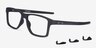 Oakley Chamfer Squared Satin Black PlasticEyeglass Frames from EyeBuyDirect, Angle View
