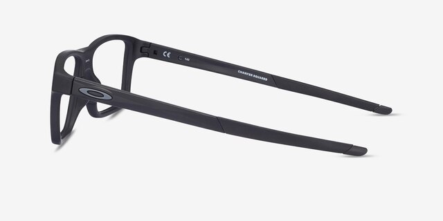 Oakley Chamfer Squared Satin Black PlasticEyeglass Frames from EyeBuyDirect, Side View