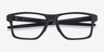Oakley Chamfer Squared Satin Black PlasticEyeglass Frames from EyeBuyDirect, Closed View