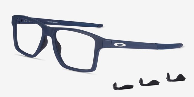 Oakley Chamfer Squared Universe Blue PlastiqueMontures de lunettes de vue d'EyeBuyDirect, Vue d'Angle