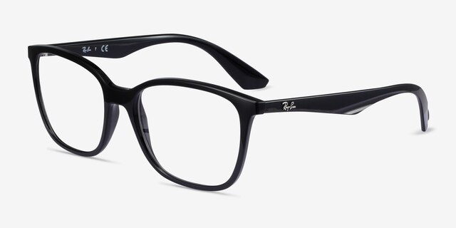 Ray-Ban RB7066 Black PlasticEyeglass Frames from EyeBuyDirect, Angle View