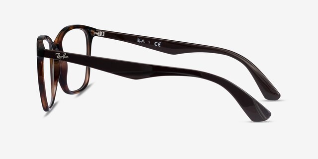 Ray-Ban RB7066 Tortoise Brown PlasticEyeglass Frames from EyeBuyDirect, Side View