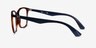 Ray-Ban RB7066 Tortoise Blue PlasticEyeglass Frames from EyeBuyDirect, Side View