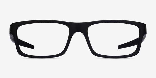 Oakley Currency Satin Black PlasticEyeglass Frames from EyeBuyDirect, Front View