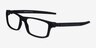 Oakley Currency Satin Black PlasticEyeglass Frames from EyeBuyDirect, Angle View
