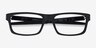 Oakley Currency Satin Black PlasticEyeglass Frames from EyeBuyDirect, Closed View