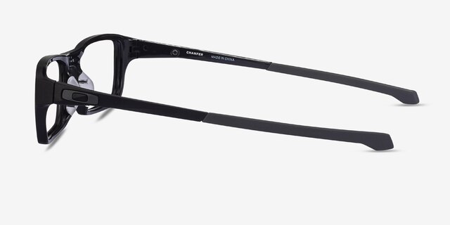 Oakley Chamfer Satin Black PlasticEyeglass Frames from EyeBuyDirect, Side View