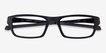 Oakley Chamfer Satin Black PlasticEyeglass Frames from EyeBuyDirect, Closed View