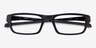 Oakley Chamfer Satin Black PlasticEyeglass Frames from EyeBuyDirect, Closed View
