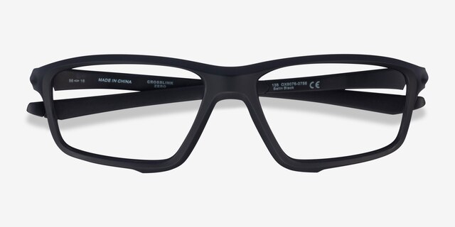 Oakley Crosslink Zero Satin Black PlasticEyeglass Frames from EyeBuyDirect, Closed View