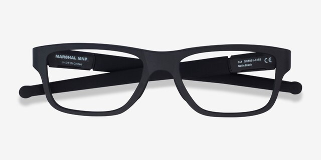 Oakley Marshal Mnp Satin Black PlasticEyeglass Frames from EyeBuyDirect, Closed View
