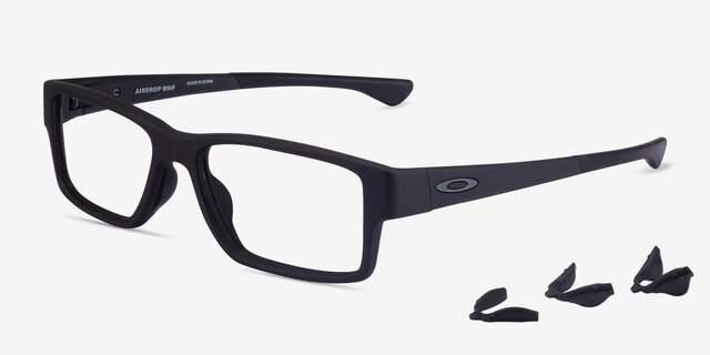 Oakley Airdrop Mnp Satin Black PlastiqueMontures de lunettes de vue d'EyeBuyDirect, Vue d'Angle
