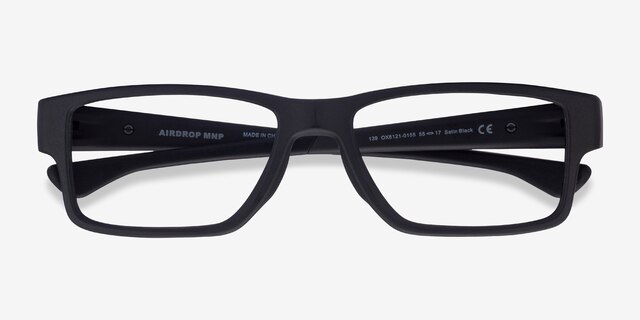 Oakley Airdrop Mnp Satin Black PlastiqueMontures de lunettes de vue d'EyeBuyDirect, Vue Rapprochée