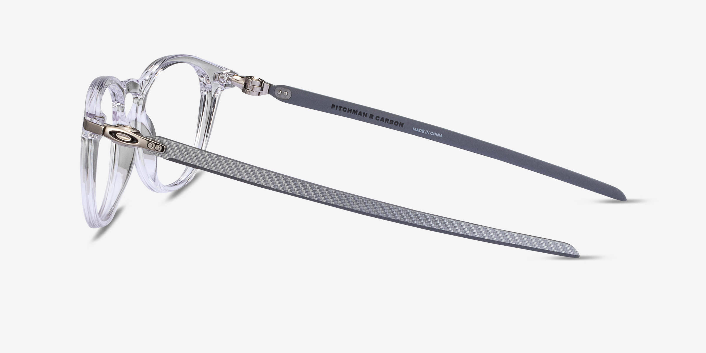 Oakley Pitchman R Carbon Round Clear Gray Frame Glasses For Men