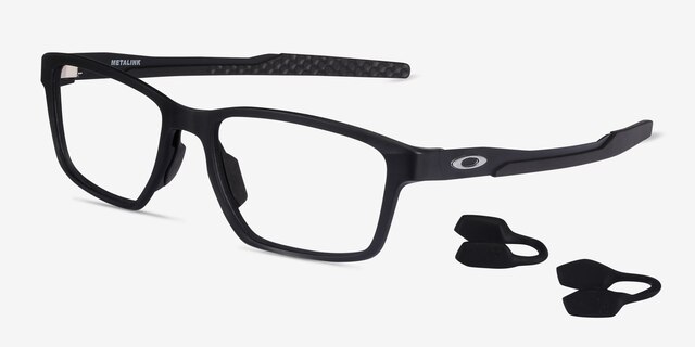 Oakley Metalink Satin Black PlasticEyeglass Frames from EyeBuyDirect, Angle View