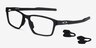 Oakley Metalink Satin Black PlasticEyeglass Frames from EyeBuyDirect, Angle View