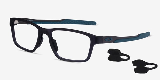 Oakley Metalink Satin Gray Smoke PlasticEyeglass Frames from EyeBuyDirect, Angle View