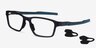 Oakley Metalink Satin Gray Smoke PlasticEyeglass Frames from EyeBuyDirect, Angle View