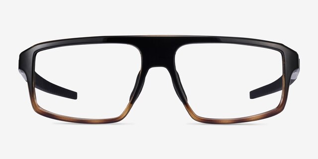 Oakley Cogswell Polished Black Brown Tortoise PlasticEyeglass Frames from EyeBuyDirect, Front View